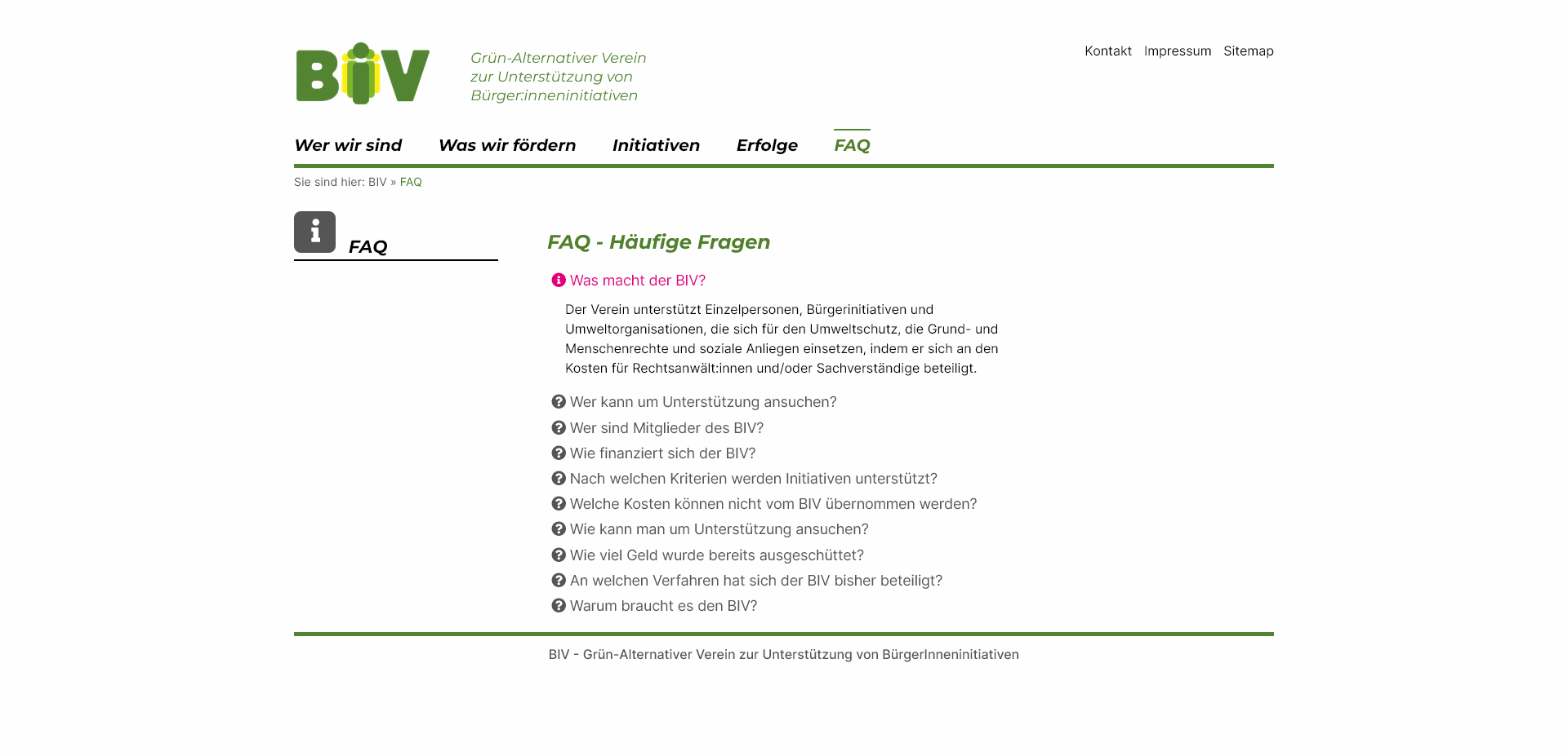 BIV - Grün-Alternativer Verein zur Unterstützung von BürgerInneninitiativen