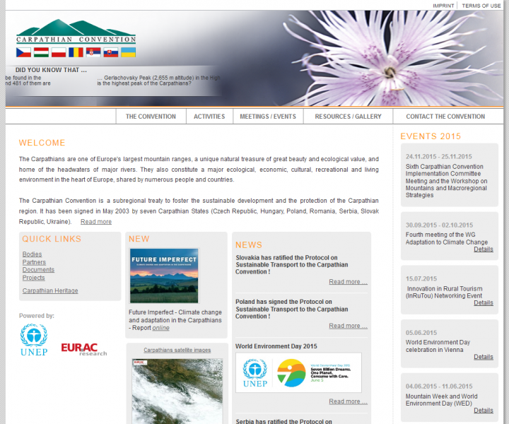 Website für die Karpathen Konvention